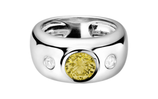 Gemstone Ring Naples Sapphire yellow in White Gold