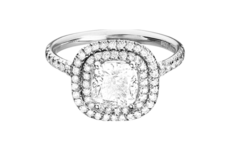 Diamond Ring Miami – Cushion in White Gold