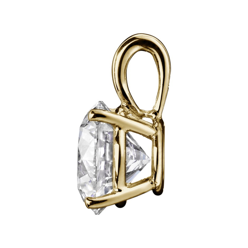 Diamantanhänger 4-Krappenfassung in Gelbgold
