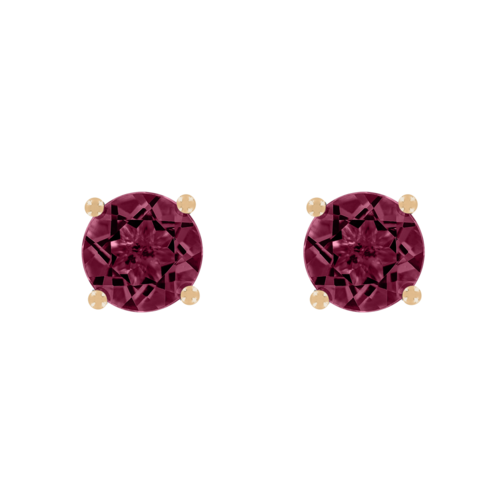 Ohrstecker 4-Krappen Rhodolith rot in Roségold