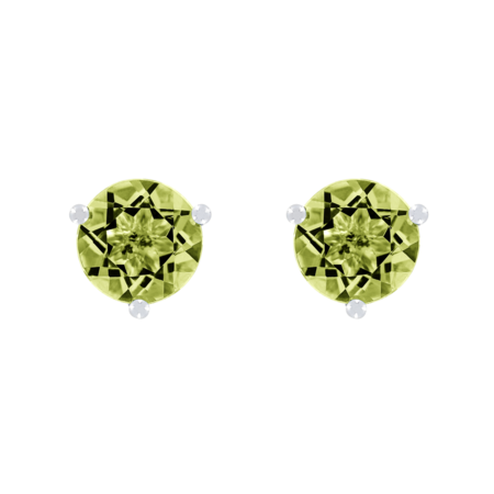 Ohrstecker 3-Krappen Peridot grün in Platin