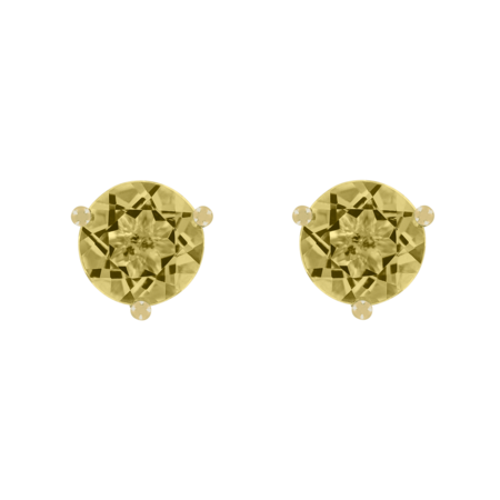Ohrstecker 3-Krappen Saphir gelb in Gelbgold