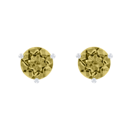 Ohrstecker 3-Krappen Saphir gelb in Platin