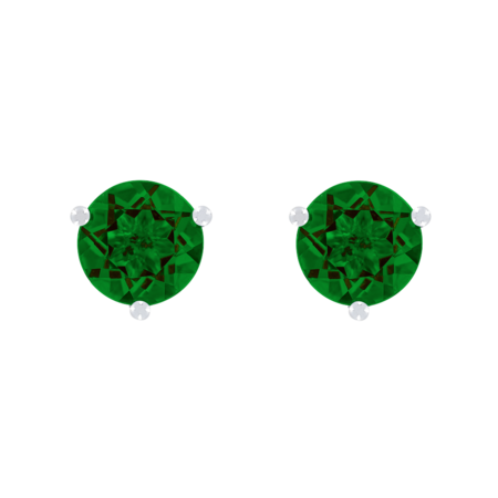 Ohrstecker 3-Krappen Turmalin grün in Weißgold