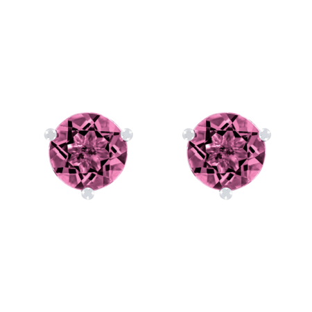 Ohrstecker 3-Krappen Turmalin rosa in Platin