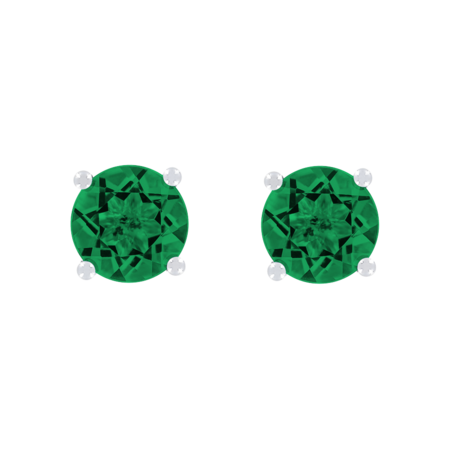 Ohrstecker 4-Krappen Smaragd grün in Platin