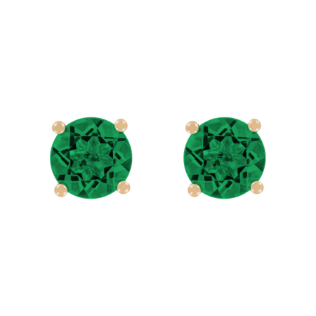 Ohrstecker 4-Krappen Smaragd grün in Roségold