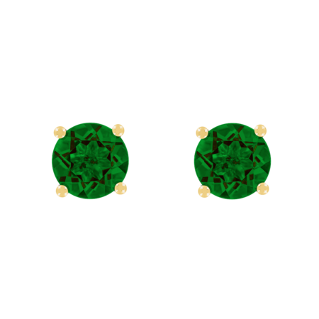 Ohrstecker 4-Krappen Turmalin grün in Gelbgold