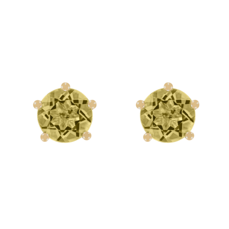 Ohrstecker 5-Krappen Saphir gelb in Gelbgold