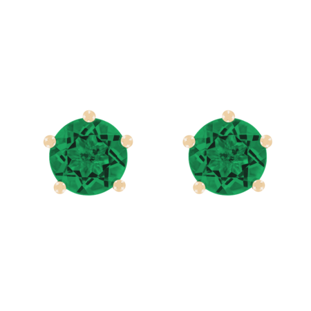 Ohrstecker 5-Krappen Smaragd grün in Roségold