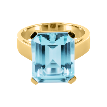 Ring Blue Mountain in Gelbgold