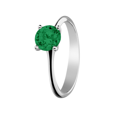 Basel Emerald green in White Gold
