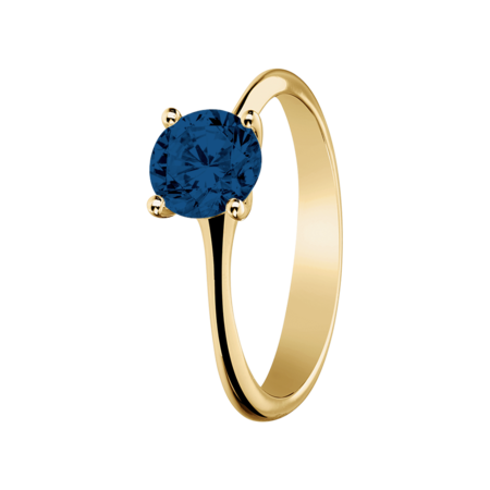 Basel Sapphire blue in Yellow Gold