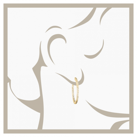 Diamond Hoop Earrings III in Yellow Gold