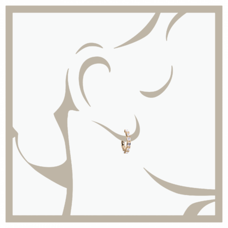 Diamond Hoop Earrings VII in Rose Gold