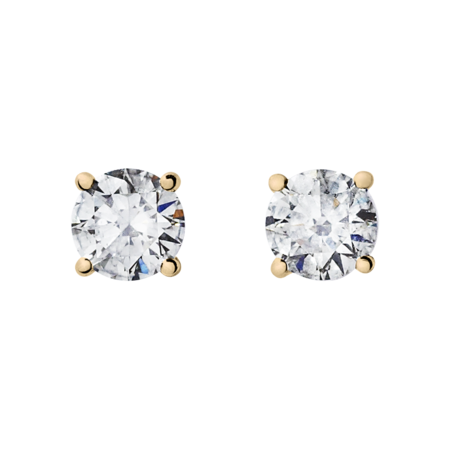Diamond Stud Earrings 4 Prongs, 0.50 Carat each in Rose Gold