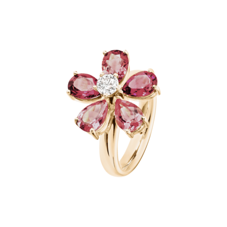 Flowers Ring Tourmaline in Rose Gold