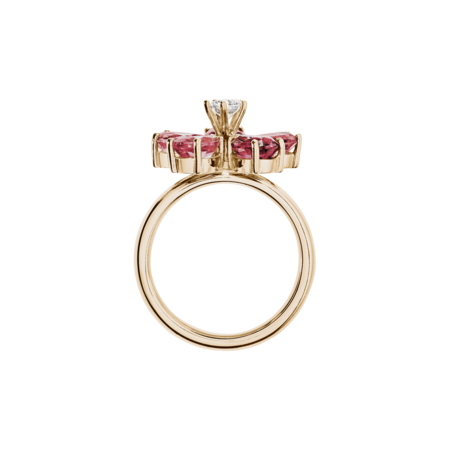 Flowers Ring Tourmaline in Rose Gold