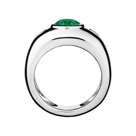 Naples Emerald green in White Gold