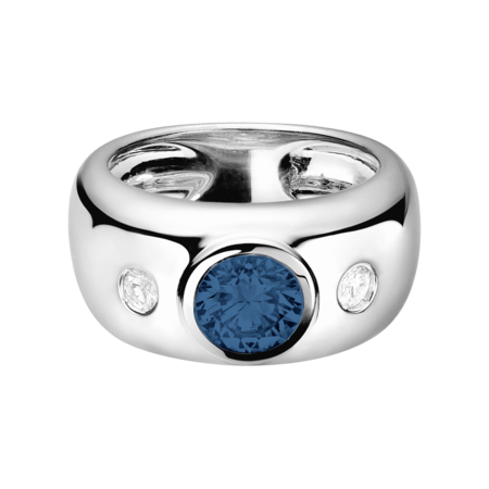 Naples Sapphire blue in White Gold