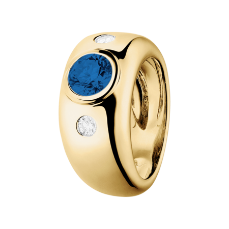 Naples Sapphire blue in Yellow Gold