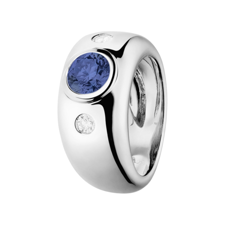 Naples Tanzanite blue in White Gold