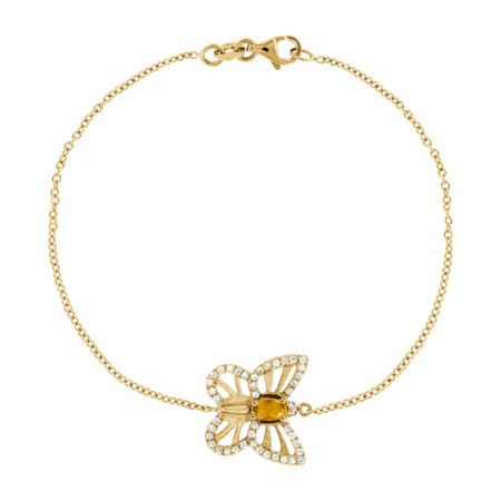 Papillon Bracelet Citrine in Yellow Gold