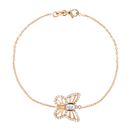 Papillon Bracelet Moonstone in Rose Gold
