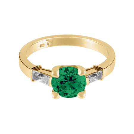 Paris Emerald green in Yellow Gold