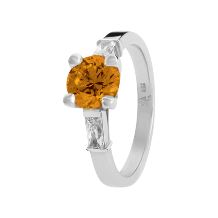 Paris Madeira Citrine orange in Platinum