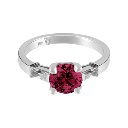 Paris Rhodolite red in White Gold