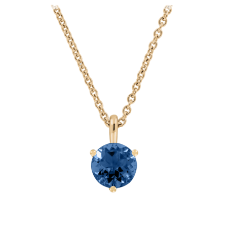 Pendant 3 Prongs Sapphire blue in Rose Gold