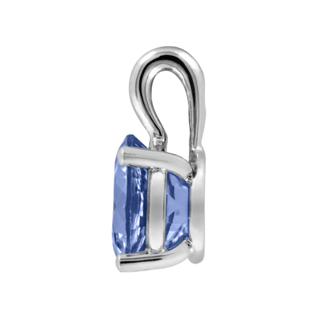 Pendant 3 Prongs Tanzanite blue in White Gold