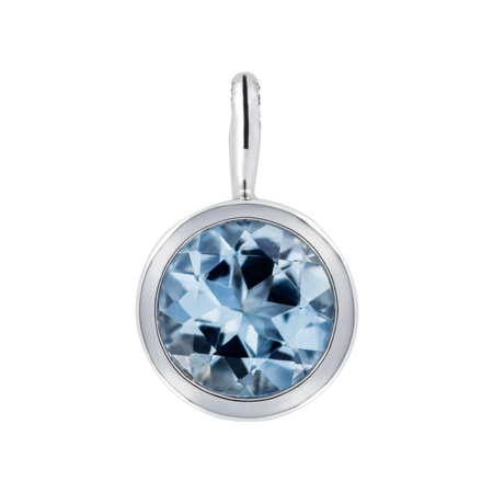 Pendant Bezel Aquamarine blue in Platinum