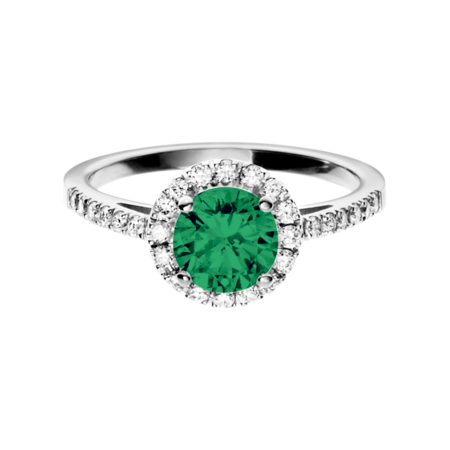 Prague Emerald green in White Gold