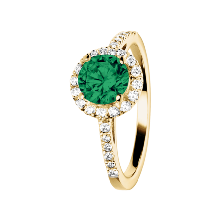 Prague Emerald green in Yellow Gold