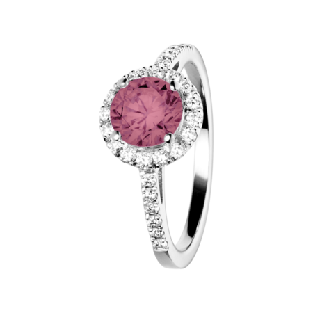 Prague Tourmaline pink in Platinum