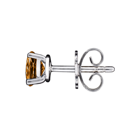 Stud Earrings 4 Prongs Madeira Citrine orange in White Gold