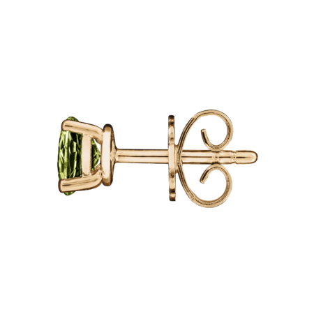 Stud Earrings 4 Prongs Peridot green in Rose Gold