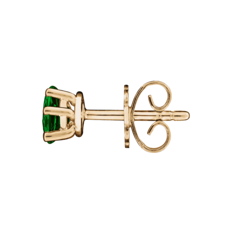Stud Earrings 5 Prongs Tourmaline green in Rose Gold