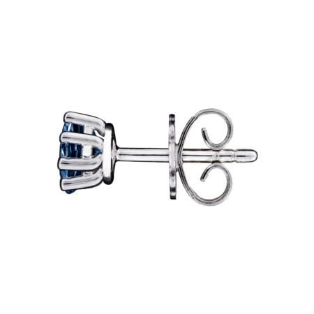Stud Earrings 6 Prongs Sapphire blue in Platinum