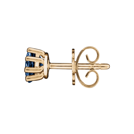 Stud Earrings 6 Prongs Sapphire blue in Rose Gold