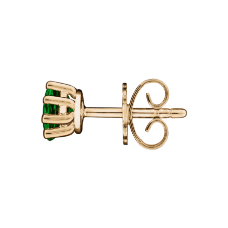 Stud Earrings 6 Prongs Tourmaline green in Rose Gold