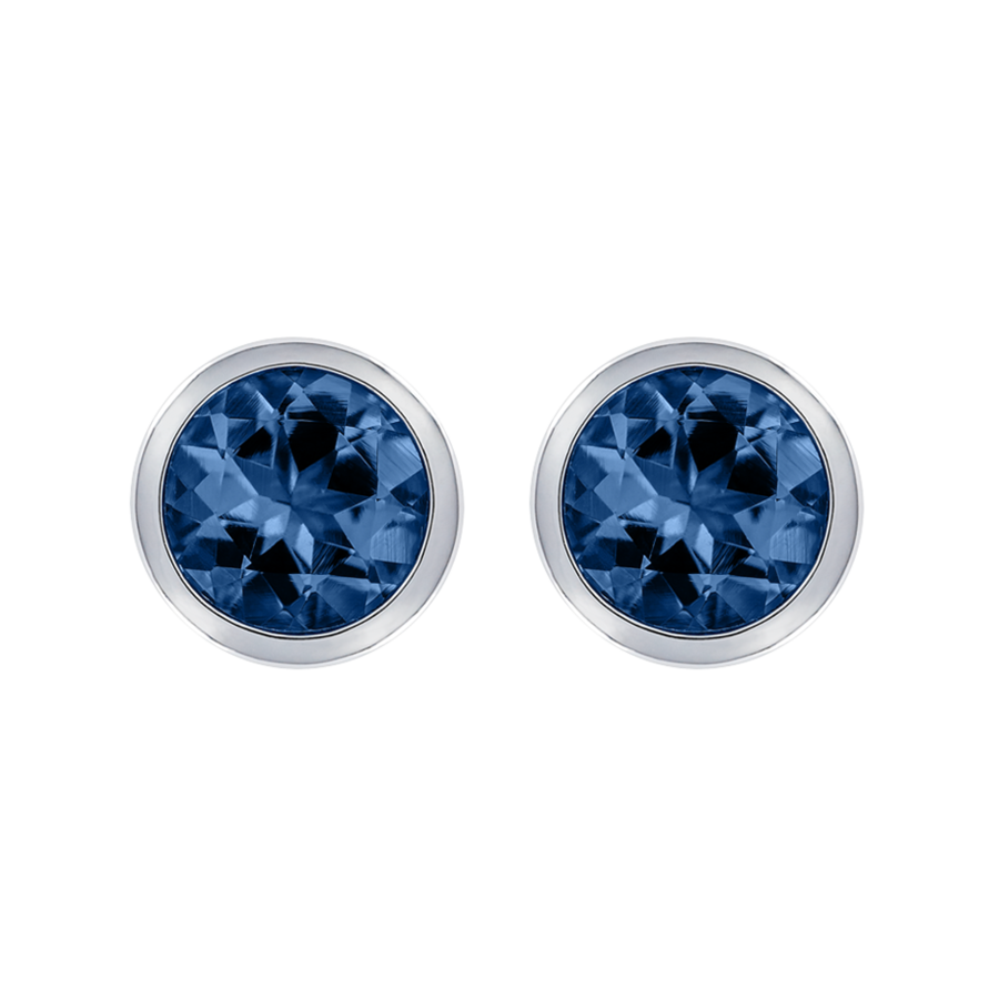 Bezel on sale sapphire earrings