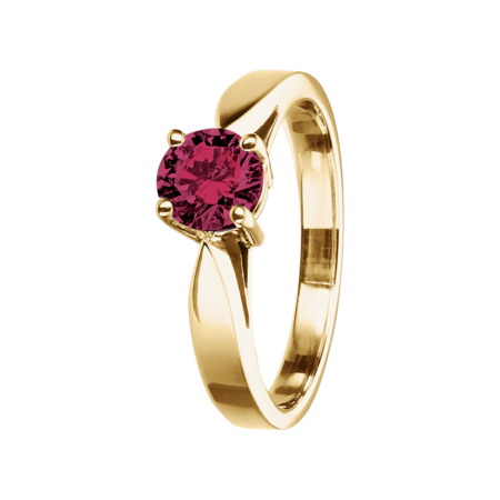 Vancouver Rhodolite red in Yellow Gold