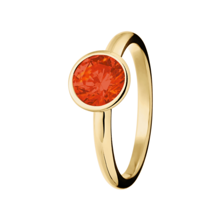 Vienna Fire Opal orange in Yellow Gold