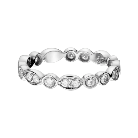 Wedding Rings with Eternity Ring Porto Cervo in White Gold
