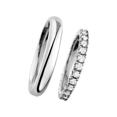 Wedding Rings with Eternity Ring Stockholm in Platinum