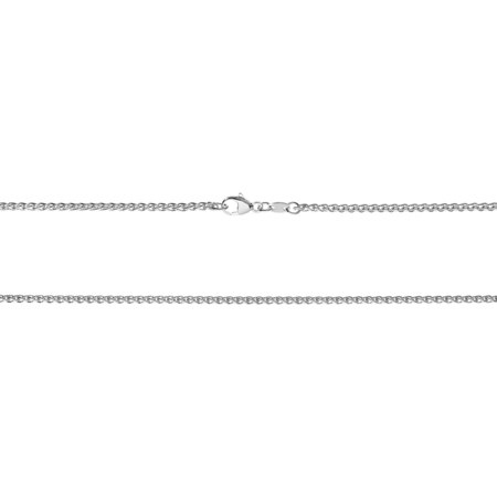 Wheat Chain Necklace in White Gold