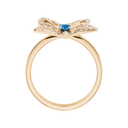 Bague Papillon Aigue-marine in Or rose